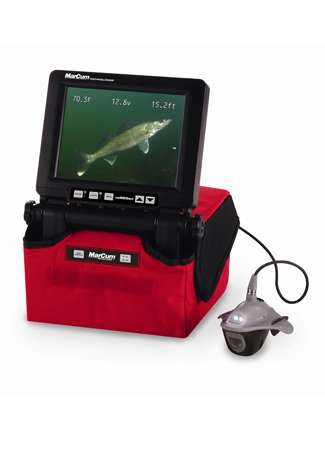 <b>Marcum 825SD Underwater Camera</b><br>A waterproof 8-inch flat panel LCD widescreen displays panoramic views of the underwater terrain â monster fish, sunken timber, vegetation, rockpiles and previously unknown hotspots. Made in the USA.