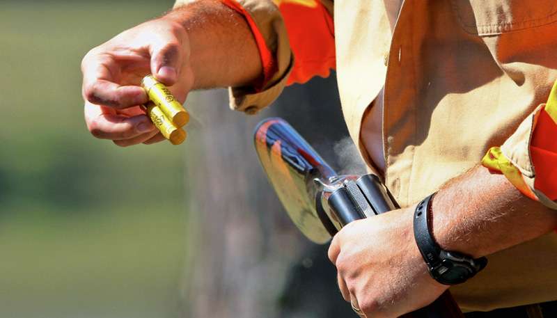 Before the hunt begins hunters moved to the skeet range for a bit of shooting practice. 