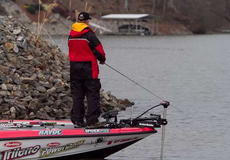 Bradley Roy began his day fishing a main river point.