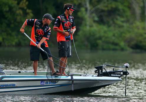 Flurry waits with the net. 