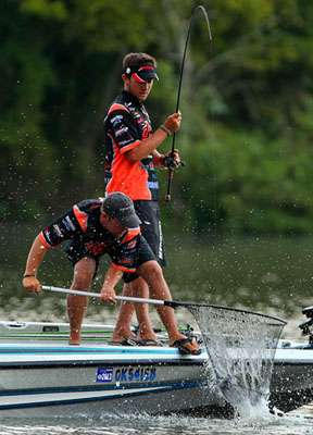 Flurry gets the net safely under the bass. 