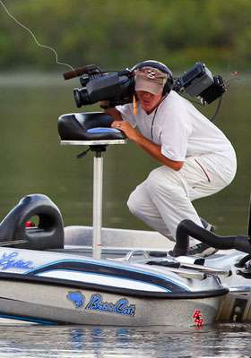 <p>
	Miller reacts to the bait striking him.</p>
