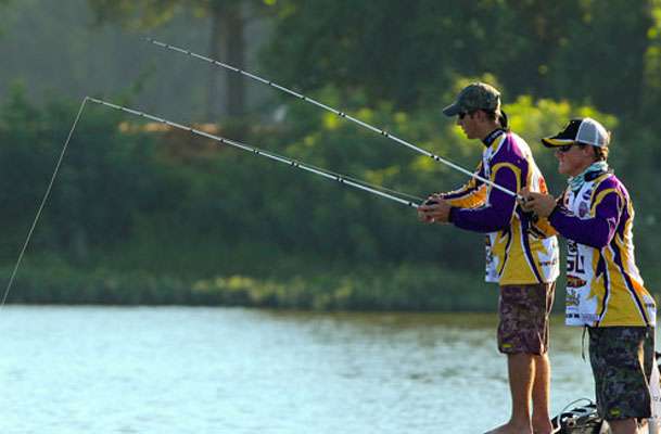 The team from Louisiana State University, comprised of Drew Comeaux and Jordan Bloodsworth, concentrates on the task at hand. 