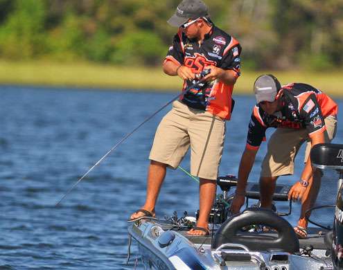 Flurry hooks up and Birge reaches for the net. 