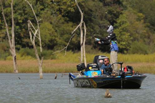 <p>
DeFoe makes a cast.</p>