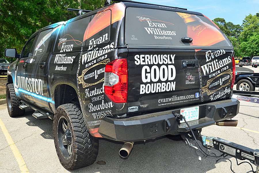 Hank Cherry's Tundra has a little more work done to it. Most notable are Iron Cross bumpers, a lift, wheels, an exhaust system and an ARE topper.