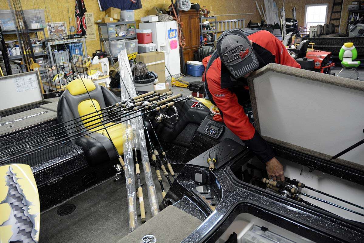 Some of the rods will go inside his Toyota Tundra. Walker carries up to 40 rods for use as spares or replacements. For the Classic he carried a versatile mix of spinning and casting outfits. 