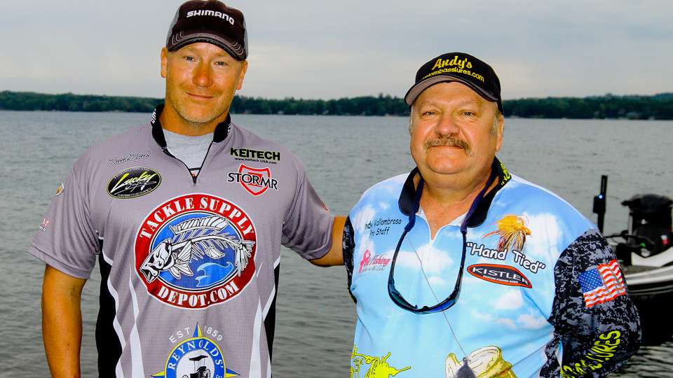 And the two anglers who won the bidding process on Edwin Eversâ Facebook page for the chance to fish against the Elites were David Dziob and Andy Vallombroso. Dziob is well-known New York tournament angler and Vallombroso is the Andy in Andyâs Custom Jigs, the lure Evers used to win the 2016 Bassmaster Classic.