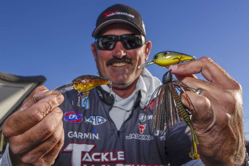 <b>Jared Lintner</b><br>
Lintner used a Spro Mike McClelland RkCrawler 55 Crankbait, and a Jackall MC/60. He also used a 3/4-ounce jig with a Strike King Rage Bug.
