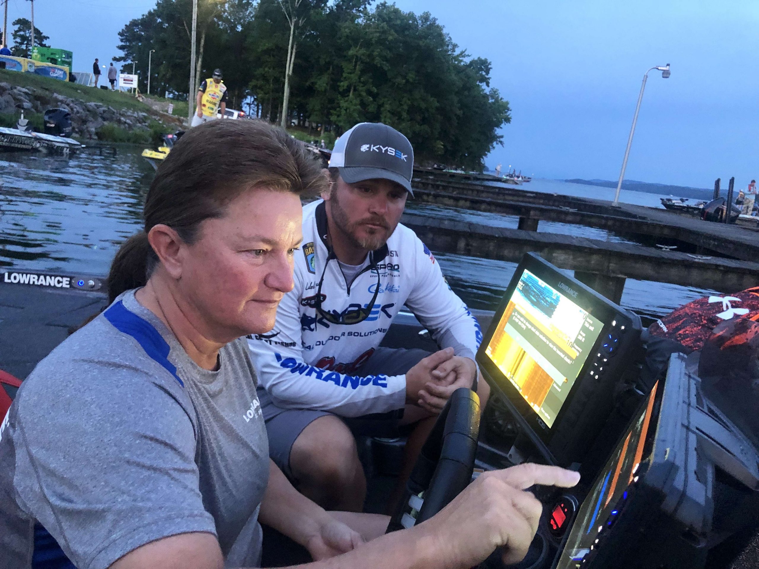 <b>Cheryl Spencer, Lowrance</b><br>
âAnytime an angler comes in with an issue, we all try to pitch in if needed to get them back out on the water. The faster we do it, the better that is for all of us. We are like a family. It doesnât matter what brand we wear on our shirts. We donât look at that when we are in the service yard. We pitch in and help each other. The boat guys might help me pull cable, or hand me a wrench. I will do the same for them. We just want to get all our guys back out on the water.â Spencer has been with Lowrance for 15 years and is a tournament support tech.  
