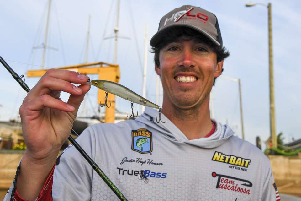 For reaction strikes, Hamner used a Megabass Ito Vision 110+1 Jerkbait. 