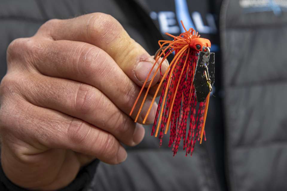 <b>Technique:</b> âThe bass can see the brighter color bait in muddy water, plus it produces that bladed jig vibration that is key for bass feeding on their senses of sight and sound. Any time Iâm in a super muddy I like to use fluorescent baits for those reasons.â 