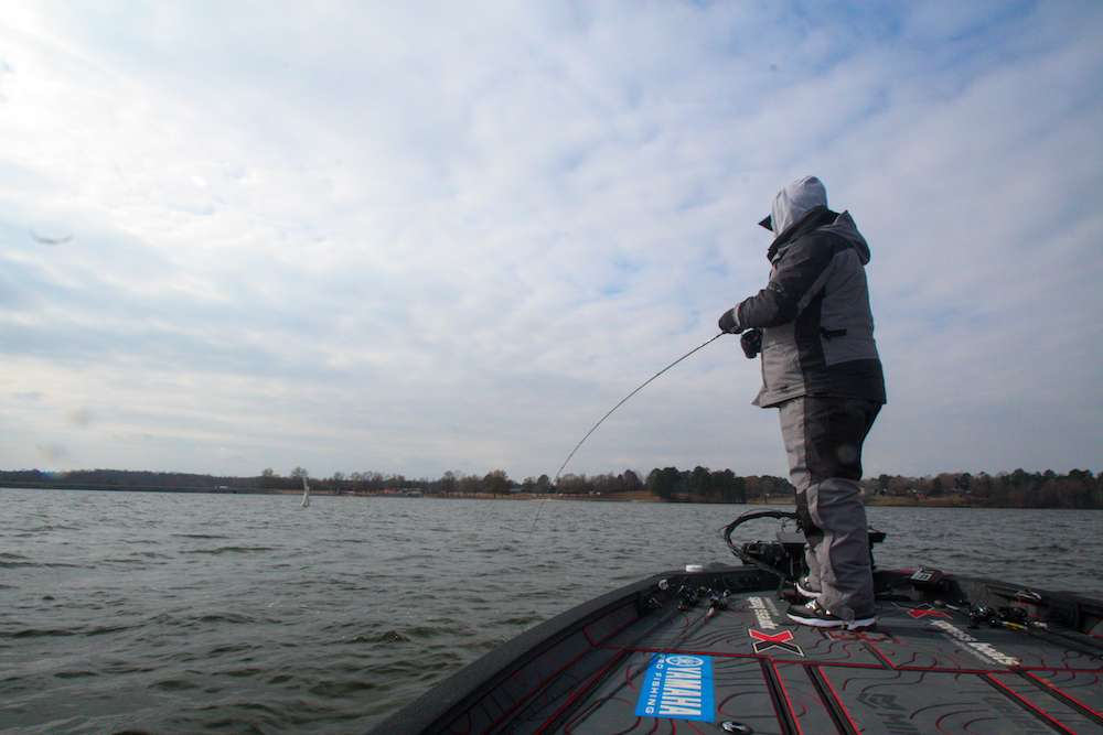 <b>THE DAY IN PERSPECTIVE</B><BR>â¨âThis proved to be a pretty typical day of early winter fishing,â Horne told Bassmaster. âThe bites occurred in clusters; youâd catch two or three close together, and then youâd go an hour or so with nothing happening. None of my fish were deep and most were associated with some form of rock. That big fish really helped my weight total; winter is a great time of year to whack a lunker bass! If I were to fish here tomorrow, Iâd keep targeting main-lake rocks and brush with that football jig, and Iâd fully expect to tie into at least one or two big bass!â
<br><br>
<b>WHERE AND WHEN HARVEY HORNE CAUGHT HIS FIVE BIGGEST BASS</b><br>
 1 pound, 1 ounce; phantom brown Spro RkCrawler crankbait; riprap on dam; 7:37 a.m. <br>
 5 pounds, 10 ounces; 3/4-ounce brown/purple Greenfish Tackle Crawball jig with green pumpkin Big Bite Baits Twin Tail trailer; Jet Ski ramp; 9:24 a.m. <br>
 1 pound, 4 ounces; same lure as No. 2; ditch with â¨scattered rock and brush; 10:07 a.m. <br>
 2 pounds, 9 ounces; same lure as No. 2; tributary bank with scattered rock; 1:15 p.m. <br>
 1 pound, 3 ounces; same lure as No. 2; same place as No. 4; 1:17 p.m. <br>
TOTAL: 11 POUNDS, 11 OUNCES