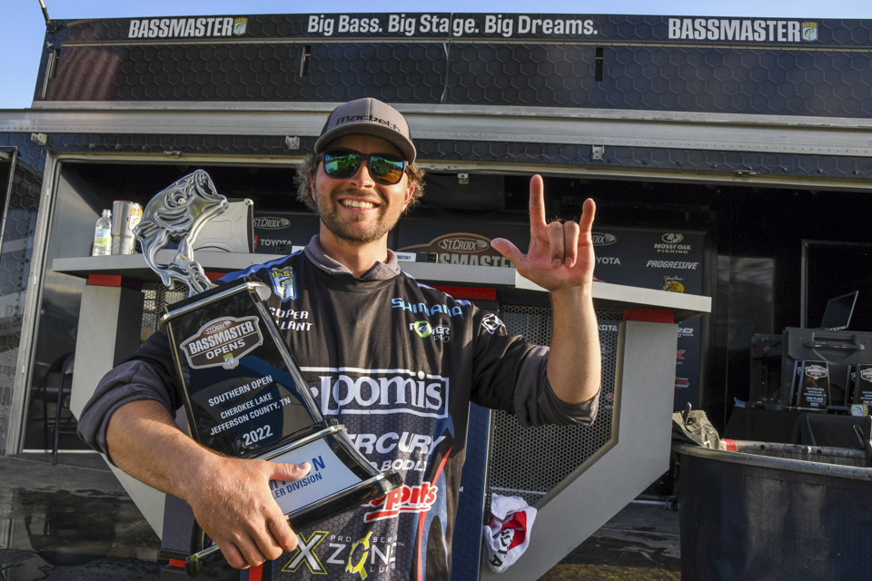 Cooper Gallant poses with a trophy