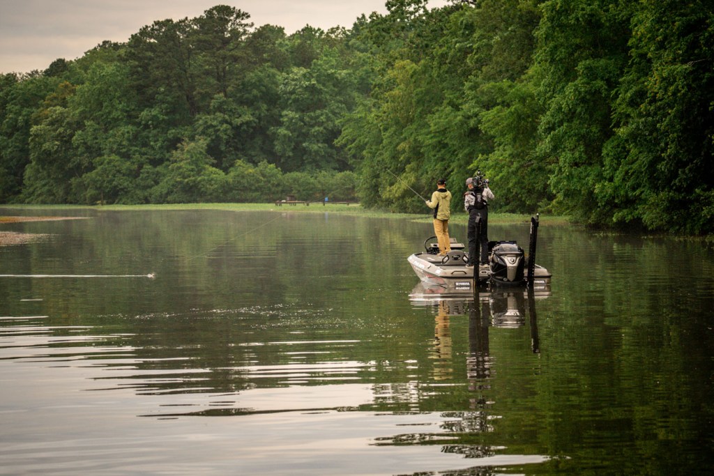 Go on the water with Day 1 leader Brandon Palaniuk as he pulls 'em in early on Day 2 of the 2023 Whataburger Bassmaster Elite at Lay Lake!